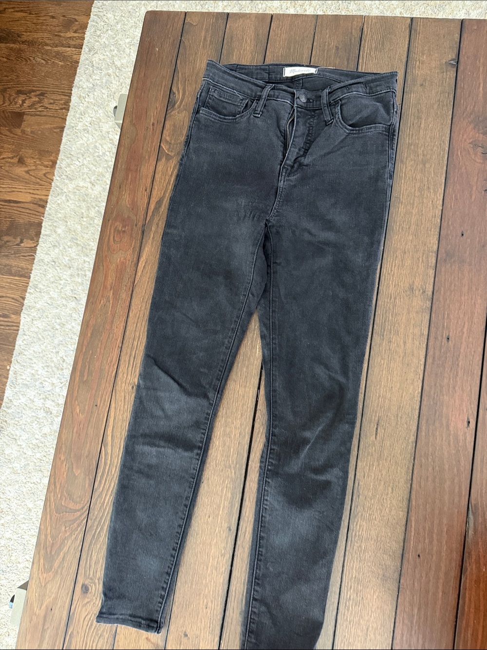 Madewell Roadtripper Black Skinny Jeans Women’s Size 26 Stretch High Rise Denim